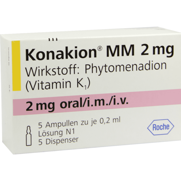 Konakion MM (Vitamin K1) 2mg 5 Amps 0.2 Ml Roche